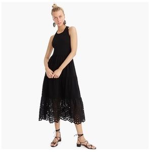 J.Crew NWOT sz L Tiered knit maxi dress with eyelet trim